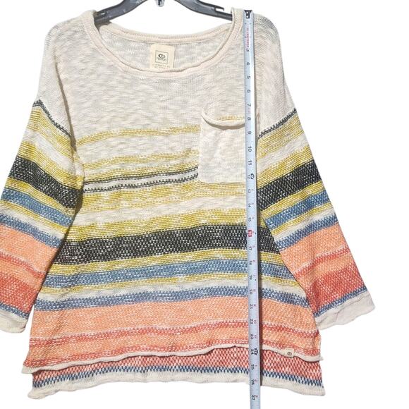 Ripcurl Sweater Womens Medium Open Knit Pullover Stripe Long Sleeve Beach Surf - Picture 5 of 6